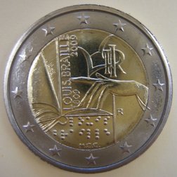 Die Louis Braille 2€-Münze