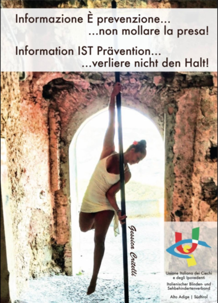 Pole-Dance-Plakat mit Gessica Critelli zugunsten des Blinden- und Sehbehindertenverbands
