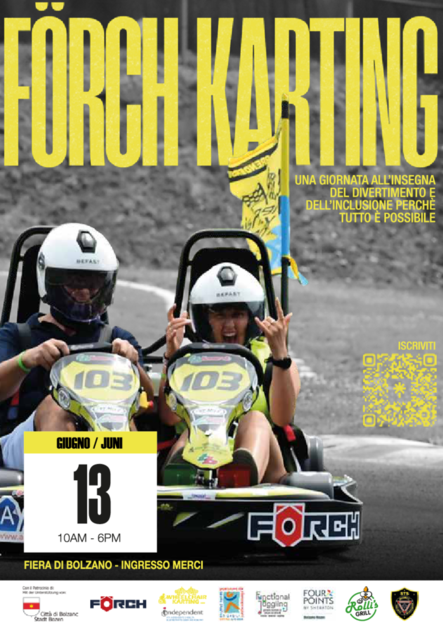 Werbelocandina für das Förch Karting-Event